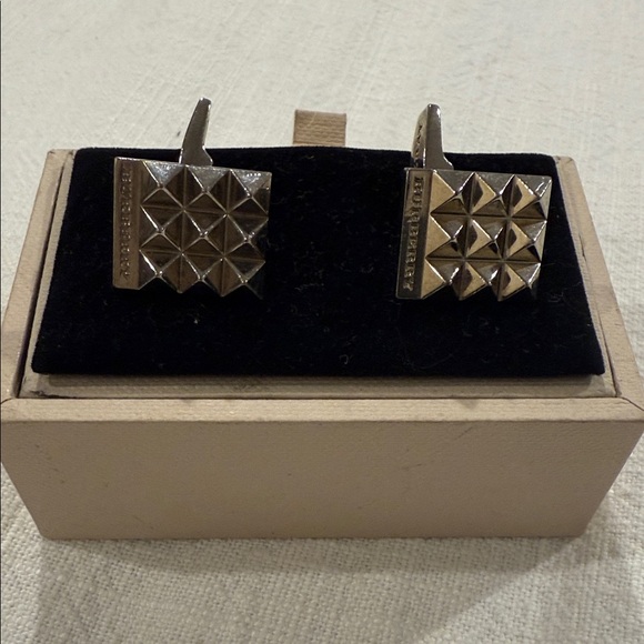 Burberry Studded Silver Cufflinks - Picture 1 of 5
